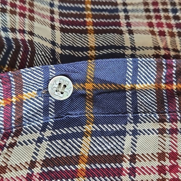 Tory Burch Cora Milano Tartan Plaid Silk Shirtdress - Picture 4 of 9